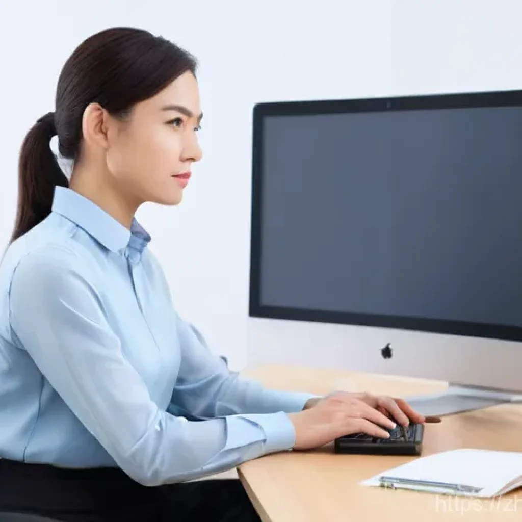 어깨 충돌증후군 완화법 - **Prompt:** A professional office worker, mid-30s, dressed in a smart, business-casual blouse and tr...