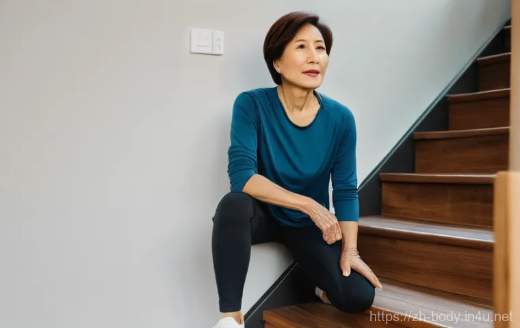 무릎 연골 재생 주사 후기 - Image Prompt 1: The Weight of Knee Pain**