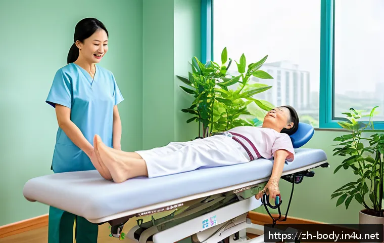 허리디스크 치료 비용 - A modern Chinese hospital rehabilitation center interior with advanced physical therapy equipment su...